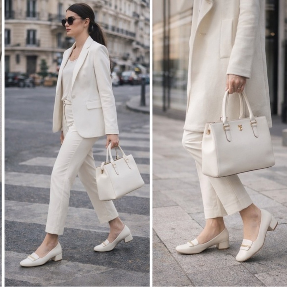 Napoleoni Italy Ivory Leather Heels – EU 39 / US 9 ✨